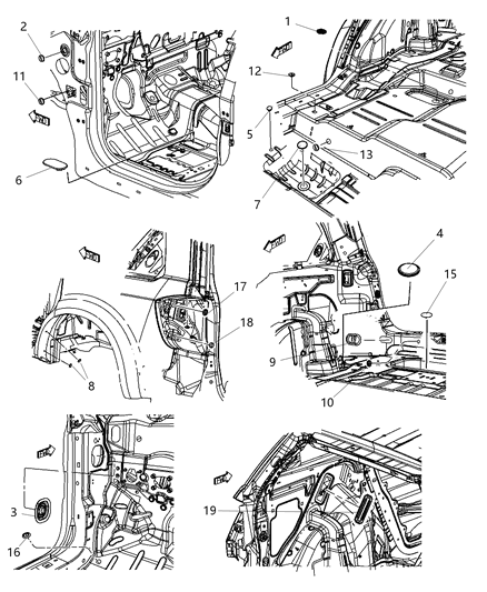 2010 Dodge Journey Plug Access Hole 25Mm Diagram for 5116448AB