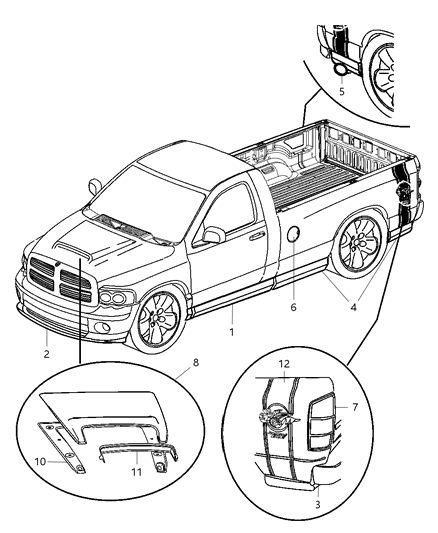 2004 Dodge Ram 2500 Claddings & Tapes Diagram 2 - Thumbnail
