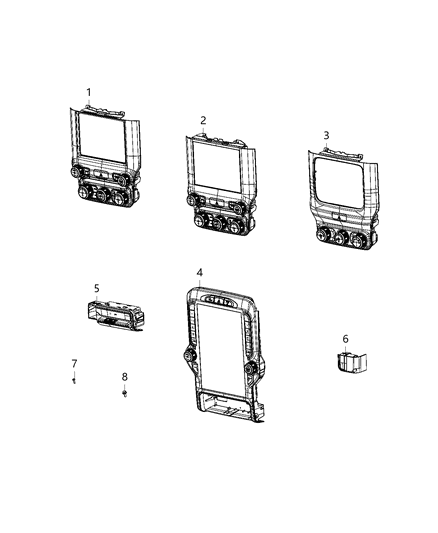 2019 Ram 1500 New Style Display, Center Stack Diagram