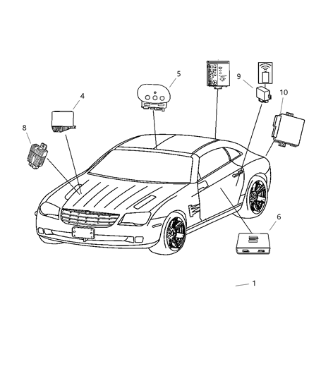 2005 Chrysler Crossfire Passenger Discriminating Sensor Diagram for 5102756AA