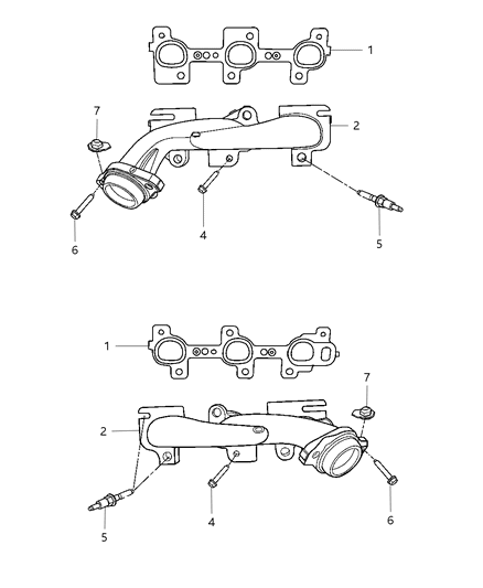 2009 Dodge Durango Exhaust Manifolds & Heat Shields Diagram 1 - Thumbnail