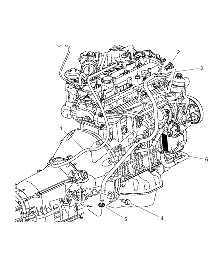 2007 Dodge Nitro Transmission Oil Fill Tube & Mounting & Vent Hose Diagram 2 - Thumbnail