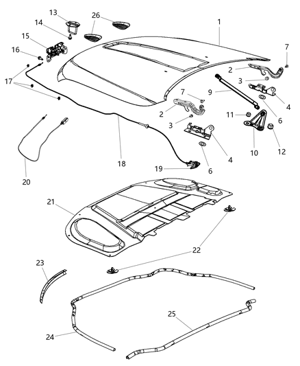 2012 Jeep Grand Cherokee Nut Hexagon Flange Lock M8X1.25 Diagram for 6104716AB