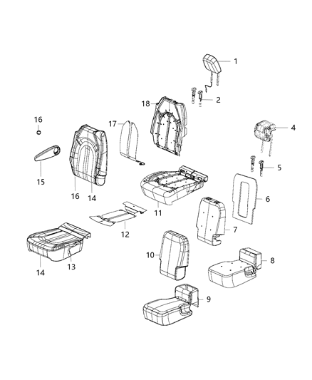 2020 Chrysler Voyager Headrest Second Row Outboard Diagram for 5SK771X9AB