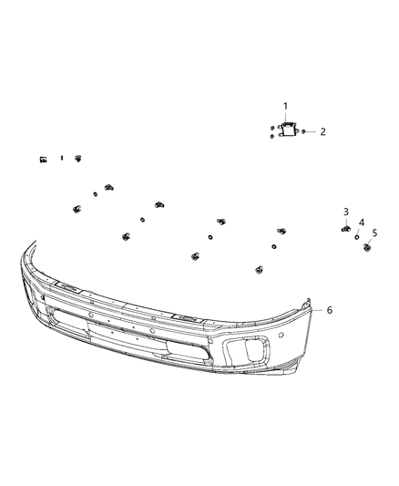 2020 Ram 3500 Cab Chassis(<10K lb.) Park Assist, Front Diagram