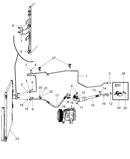 2009 Dodge Ram 1500 Line A/C Discharge Diagram for 55056871AA