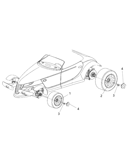 2002 Chrysler Prowler Center Cap Diagram for 4865352AB