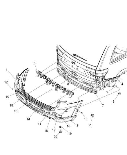 2013 Jeep Grand Cherokee Step Pad Rear Fascia Diagram for 68078321AA