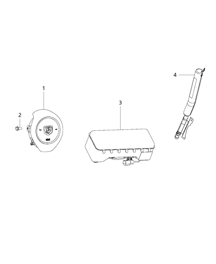 2016 Dodge Viper Air Bag Driver, Driver Side Diagram for 5XK65LR9AA