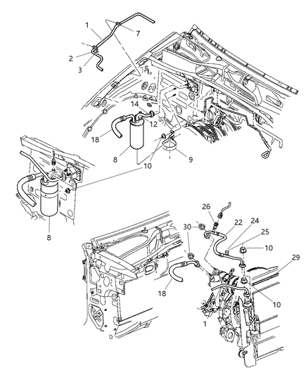 2006 Jeep Liberty A/C Hoses Diagram for 5189744AA