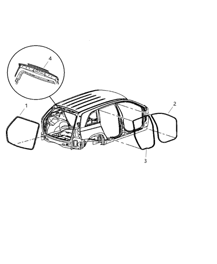 2004 Chrysler Pacifica Weatherstrip Liftgate Opening Diagram for 5054704AB
