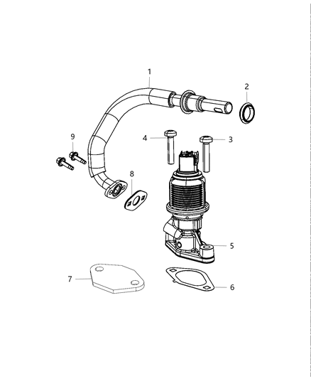 2009 Jeep Wrangler EGR Valve & Related Diagram 2 - Thumbnail