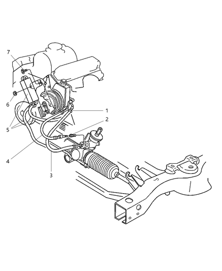 1999 Dodge Durango Power Steering Hoses Diagram 1 - Thumbnail