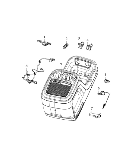 2020 Chrysler Voyager Lamps, Interior Diagram 1 - Thumbnail