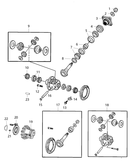 2014 Ram 2500 Differential Assembly of Rear Axle; Differential And Drive Line Diagram