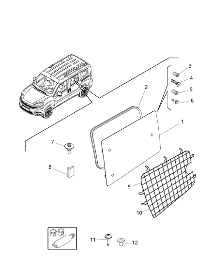 2020 Ram ProMaster City Glass Bumper Diagram for 68103661AA