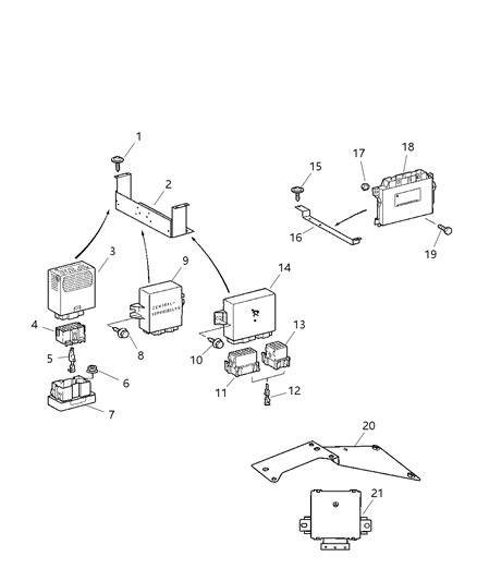 2005 Dodge Sprinter 3500 Lock Module Diagram for 5127217AA