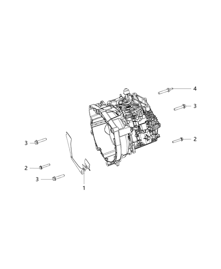 2017 Jeep Cherokee Mounting Bolts of Manual Transmission Diagram