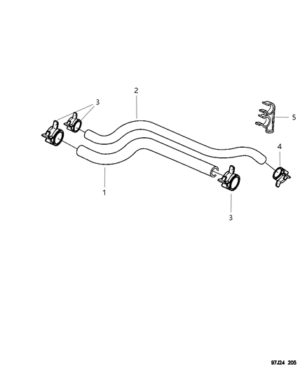 2000 Jeep Wrangler Heater Hoses Diagram 1 - Thumbnail