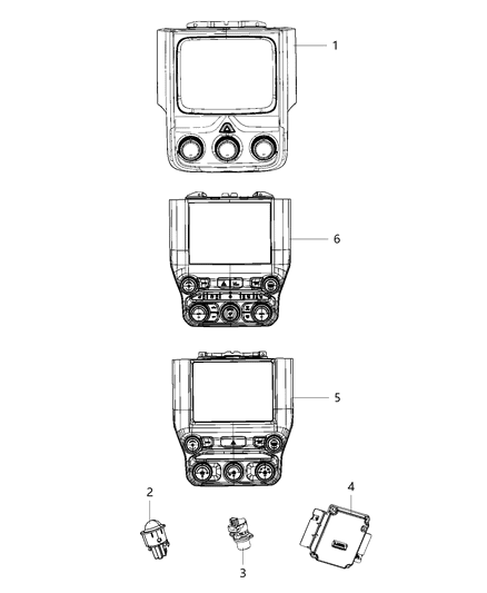 2020 Ram 3500 Cab Chassis A/C & Heater Controls Diagram
