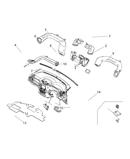 2016 Jeep Renegade Instrument Panel Ducts Diagram 2 - Thumbnail