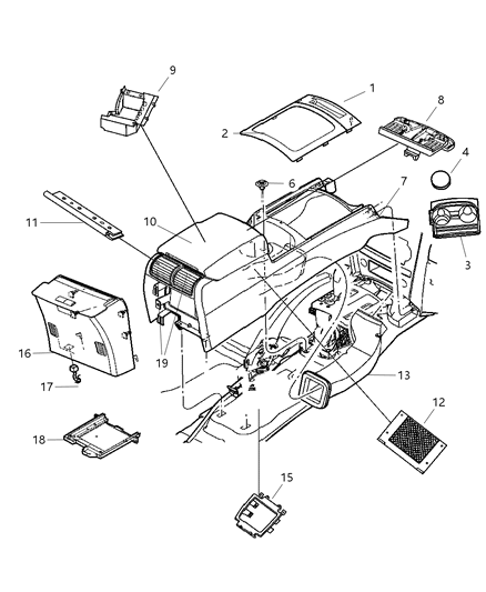 2008 Jeep Commander Floor Console Front of Electrical Diagram