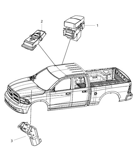 2017 Ram 3500 Pickup Switches - Body Diagram