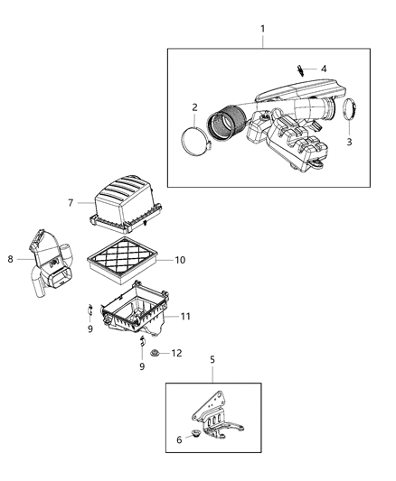 2016 Jeep Grand Cherokee Air Cleaner Diagram 3 - Thumbnail