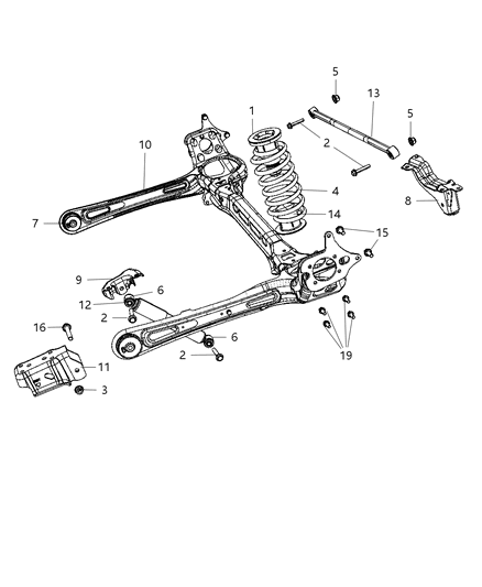 2010 Dodge Grand Caravan Bushing Control Arm Diagram for 4721356AA