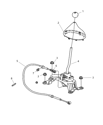 2009 Chrysler PT Cruiser Gear Shift Lever Diagram 1 - Thumbnail