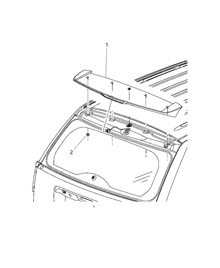 2011 Jeep Compass Spoiler Liftgate Diagram for 1SR65TZZAB