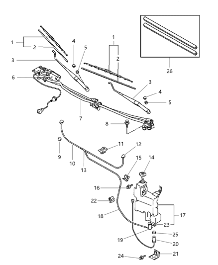 2000 Chrysler Sebring Wiper Motor Diagram for MR387975