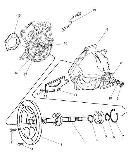 2002 Chrysler Prowler Drive Plate Diagram for 4736179AB