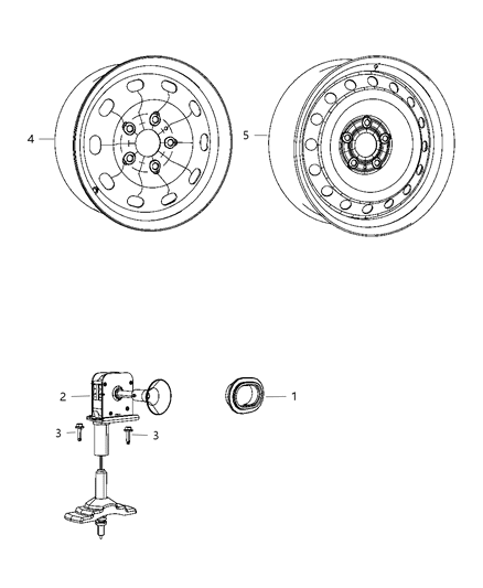 2011 Ram 1500 Winch Spare Tire Carrier Diagram for 52014127AB