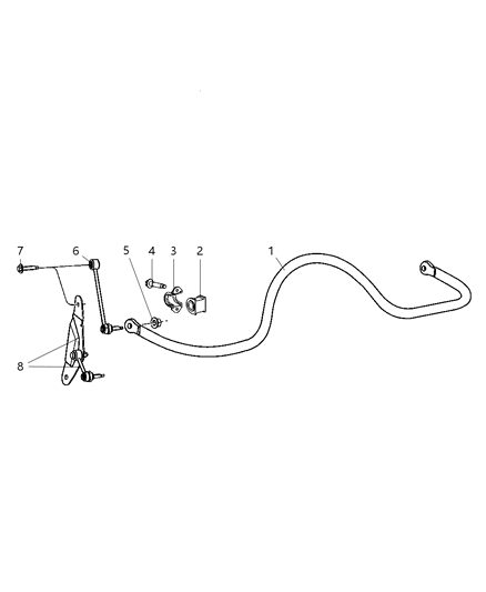 2008 Jeep Grand Cherokee Link Assembly Stabilizer Bar Diagram for 52089486AD