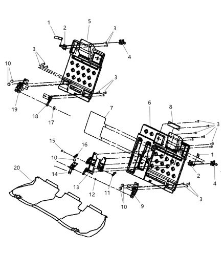 2005 Chrysler 300 Retainer Arm Rest Diagram for 5139655AA