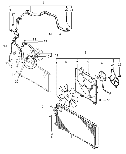 2002 Chrysler Sebring Coupe Condenser, Plumbing And Hoses Diagram