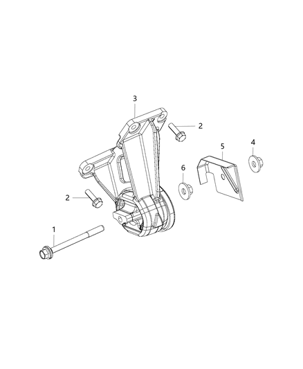 2020 Ram 1500 New Style Engine Mounting Left Side Diagram 3 - Thumbnail