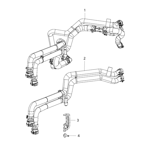 2021 Ram 1500 Hose Heater Supply And Return Diagram for 68268598AC
