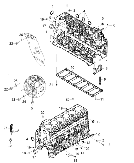 2010 Dodge Ram 2500 Cylinder Block And Hardware Diagram 2 - Thumbnail
