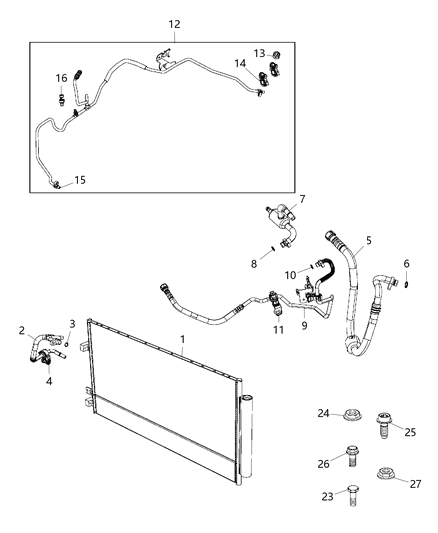 2017 Jeep Renegade Line A/C Compressor Diagram for 68255575AA