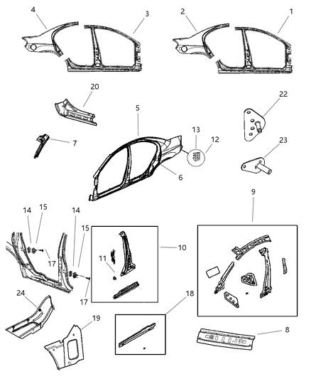 2004 Dodge Neon Aperture Panels Diagram 1 - Thumbnail