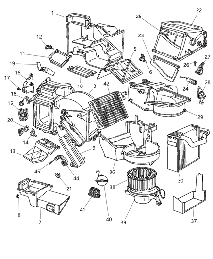 1998 Chrysler Sebring Convertible Air Conditioning & Heater Unit Diagram