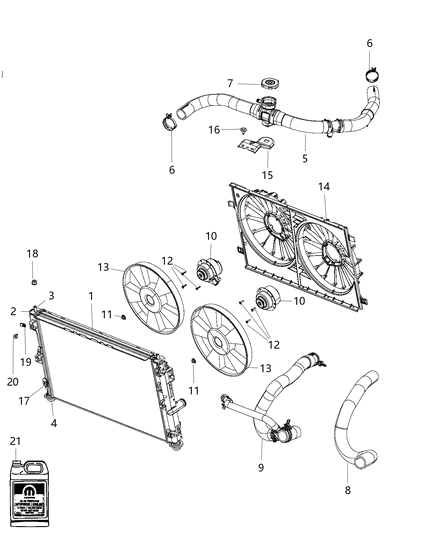2014 Dodge Avenger Radiator & Related Parts Diagram 1 - Thumbnail