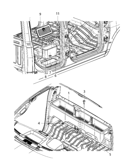 2017 Ram 2500 Rear Storage Compartment Diagram 1 - Thumbnail