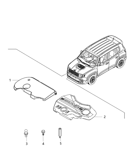 2020 Jeep Renegade Engine Cover Diagram for 68491180AA