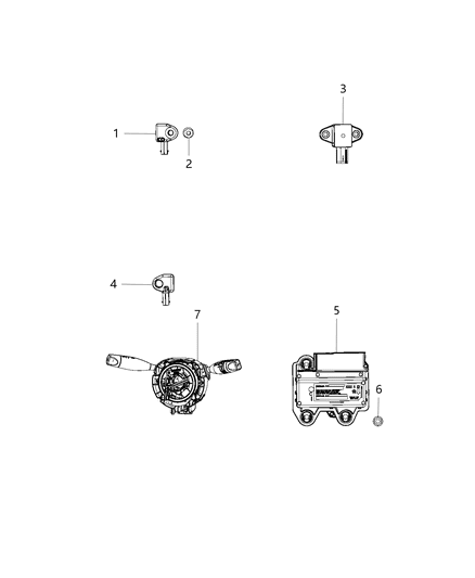 2018 Jeep Compass Module Occupant Restraint Diagram for 68299147AG