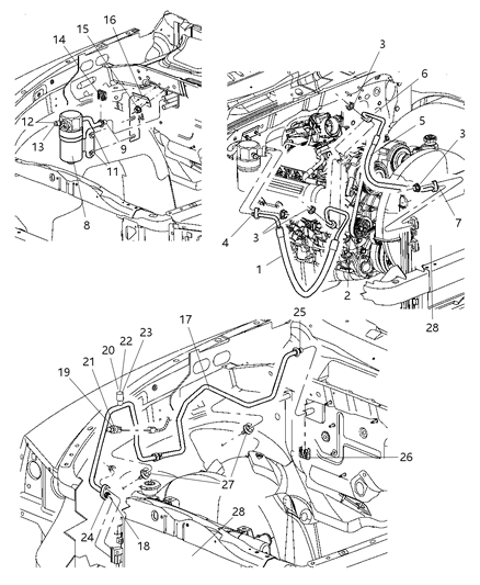 2010 Dodge Dakota Line A/C Suction Diagram for 55056778AC