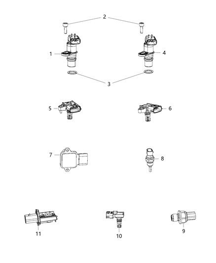 2017 Ram 3500 Cab Chassis(<10K lb.) Sensors, Engine Diagram 2 - Thumbnail