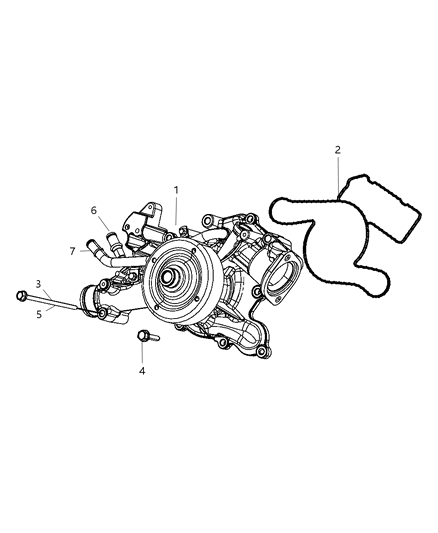 2009 Chrysler Aspen Water Pump & Related Parts Diagram 2 - Thumbnail